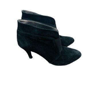 Adrienne Vittadini Black Suede Heeled Boots Size 8